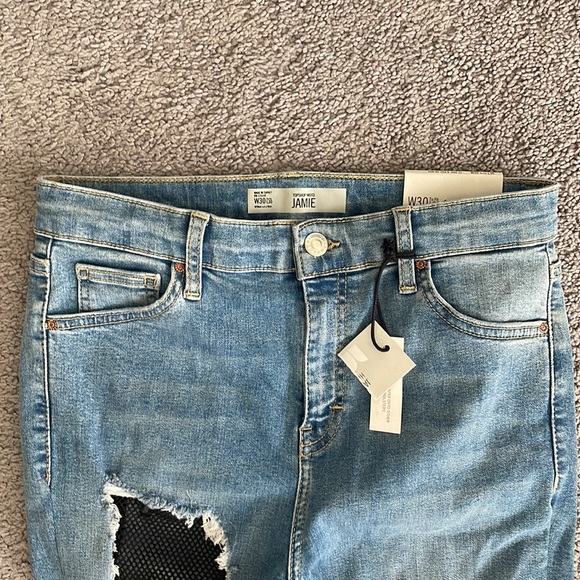 NWOT Topshop Jamie fishnet jeans (fits size 4) - Picture 2 of 5